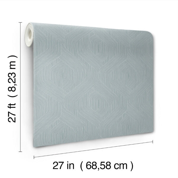 Fine Line Blue Geometric Wallpaper