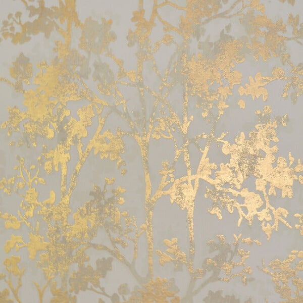 Shimmering Foliage Almond & Gold Wallpaper