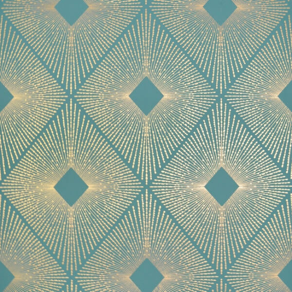 Harlowe Teal & Gold Wallpaper
