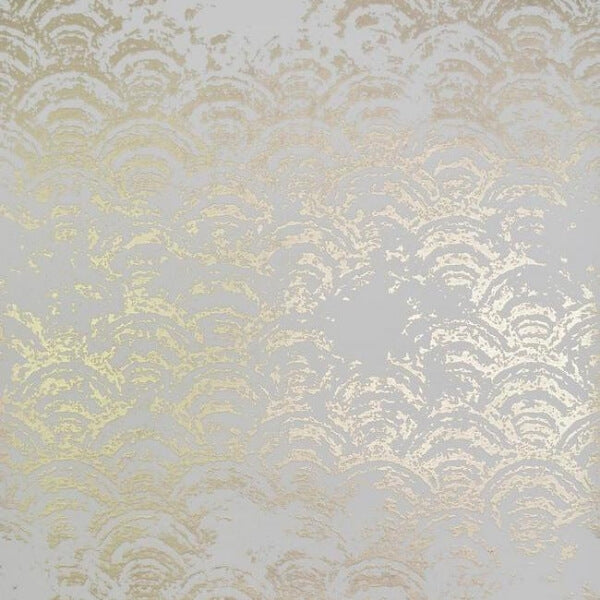 Eclipse White & Gold Wallpaper