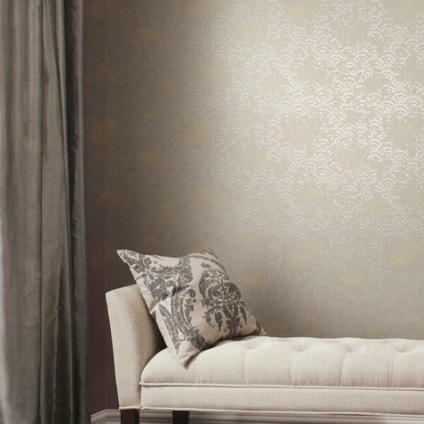Eclipse Khaki & Silver Wallpaper