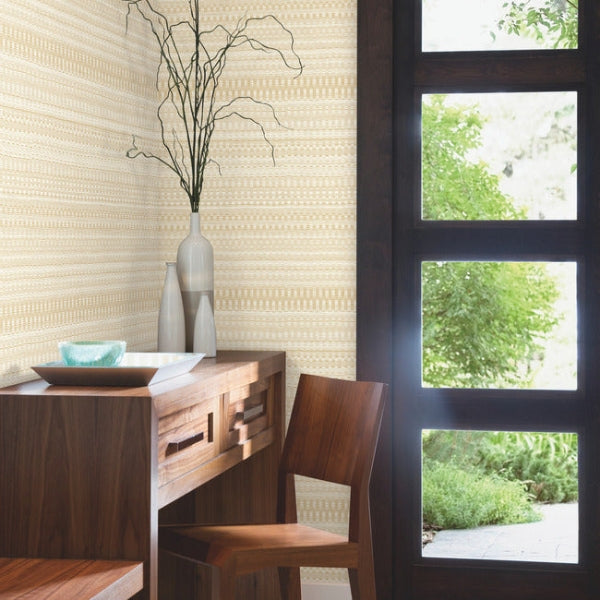 Tapestry Stitch Mustard Wallpaper