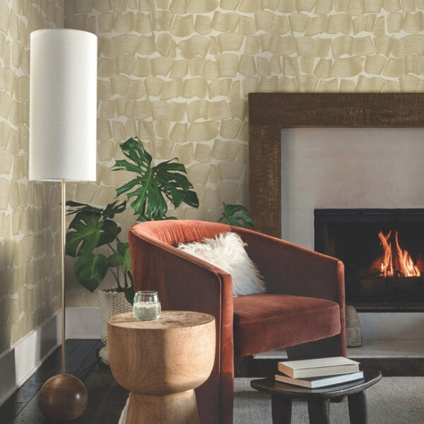 Brushed Ink Gold Wallpaper