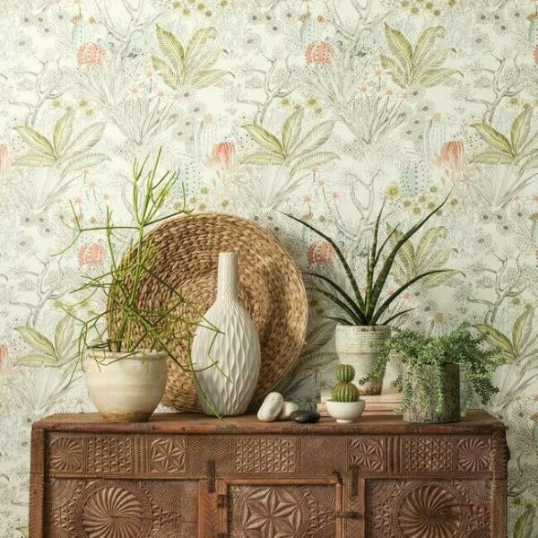 Flowering Desert Grey Wallpaper