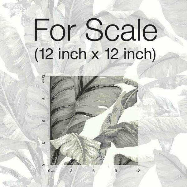 Banana Leaf White & Black Peel & Stick Wallpaper