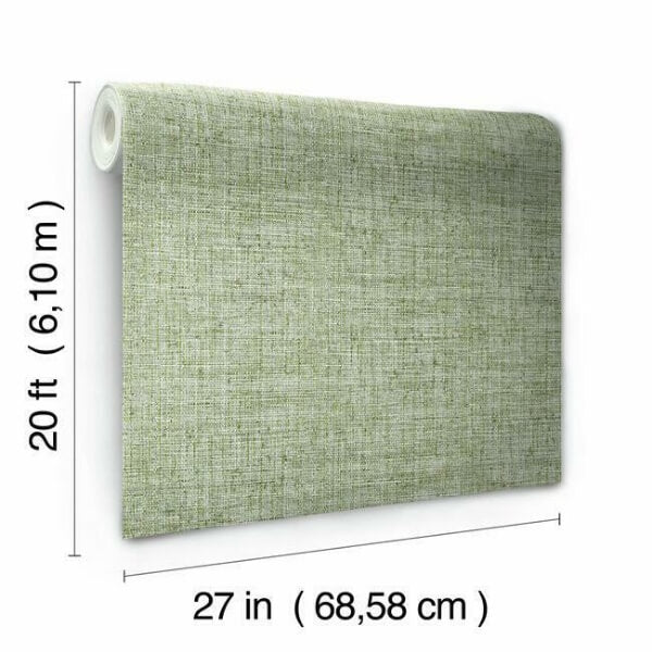 Papyrus Weave Green Peel & Stick Wallpaper