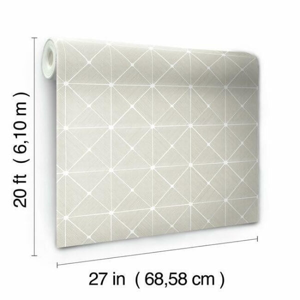 Double Diamonds Off White Peel & Stick Wallpaper