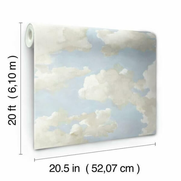 Clouds on Canvas Blue Peel & Stick Wallpaper