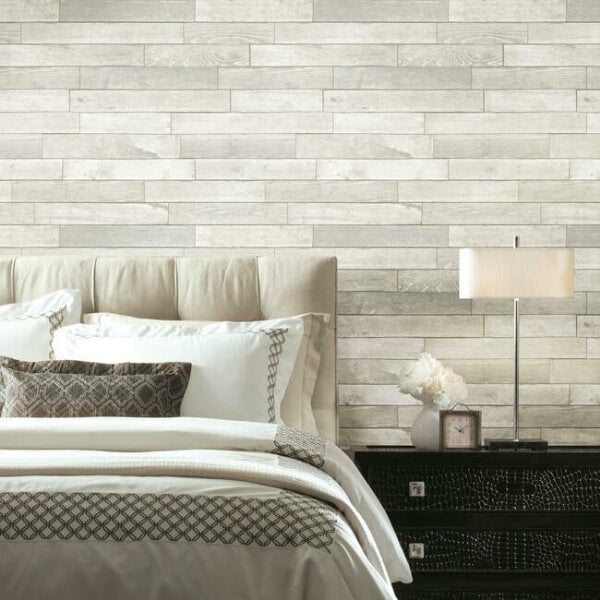Warehouse Planks White Peel & Stick Wallpaper