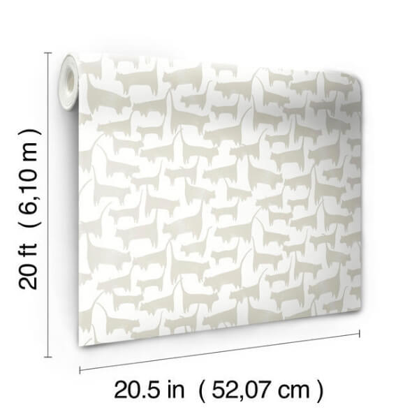 Cat Tails Beige Peel & Stick Wallpaper
