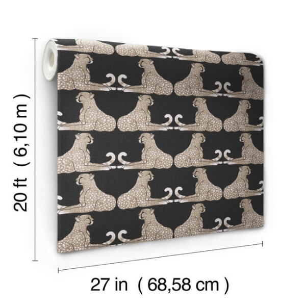 Reclining Cheetahs Black Peel & Stick Wallpaper