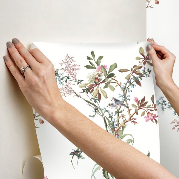 Wild Flowers Rose Peel & Stick Wallpaper