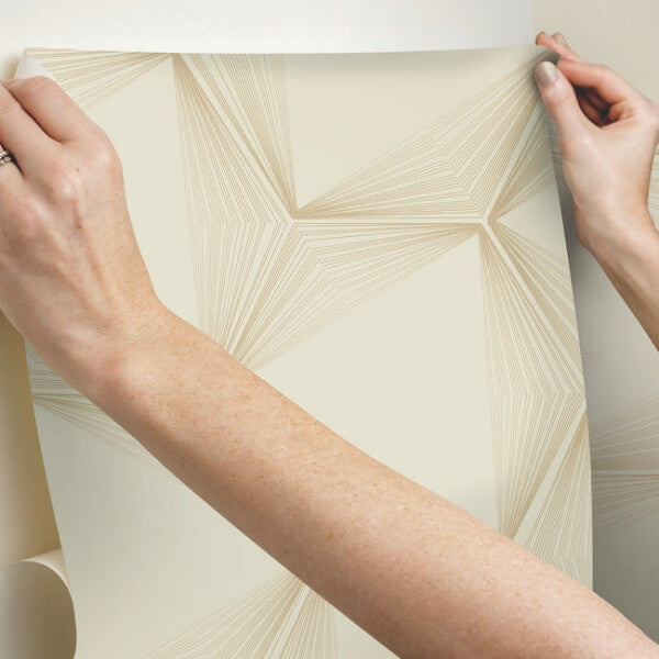 Honeycomb Sand & Gold Peel & Stick Wallpaper