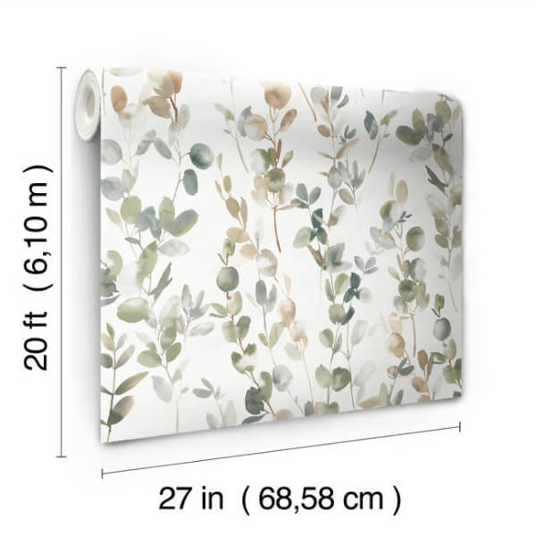 Joyful Eucalyptus Green Peel & Stick Wallpaper