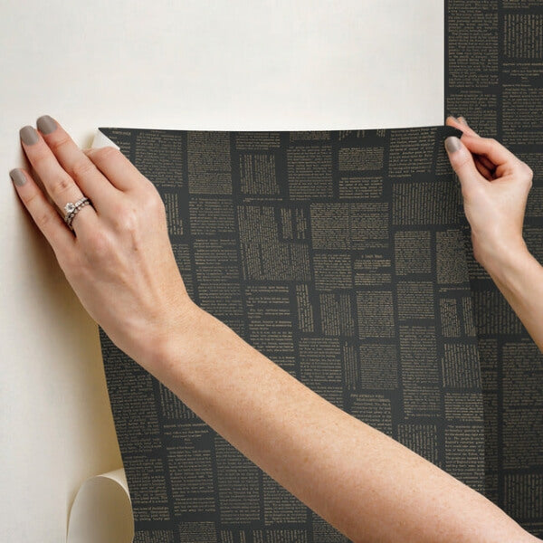 Crafted Editorial Black & Gold Metallic Wallpaper