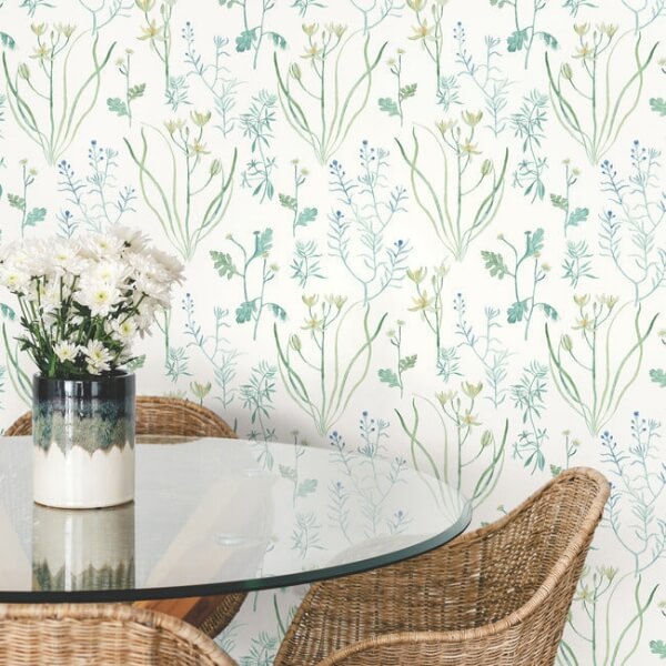 Alpine Botanical Blue Peel & Stick Wallpaper