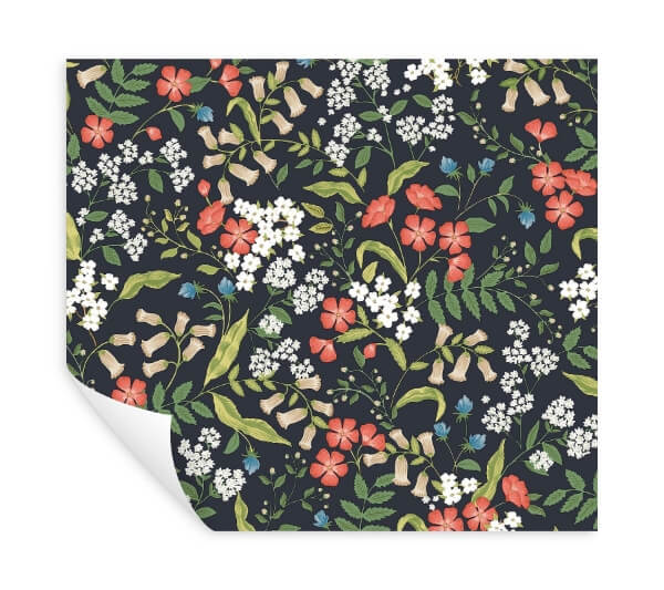 Sweetbrier Black Peel & Stick Wallpaper