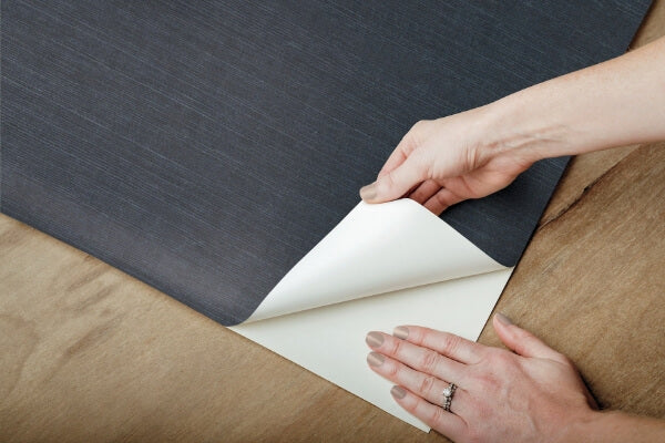 Natural Sisal Navy Peel & Stick Grasscloth Wallpaper