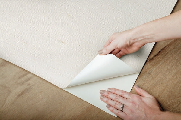 Natural Sisal White Peel & Stick Grasscloth Wallpaper