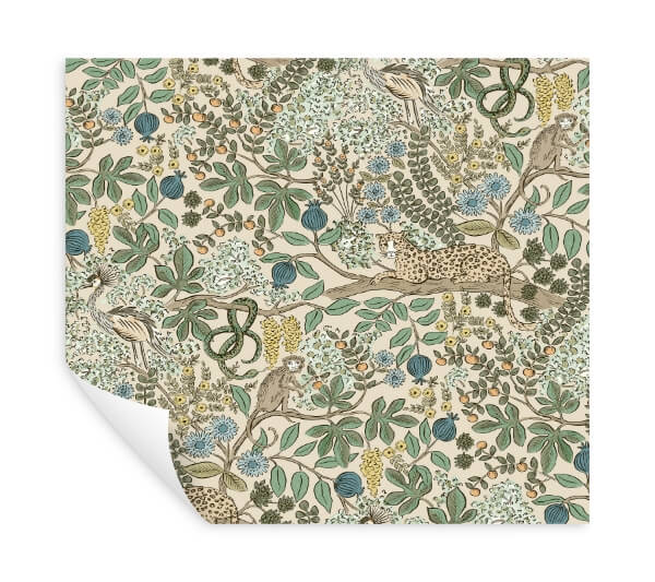 Safari Cream Jungle Toile Premium Peel + Stick Wallpaper