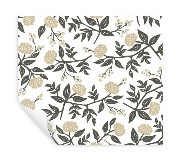 Peonies Gold Floral Premium Peel + Stick Wallpaper