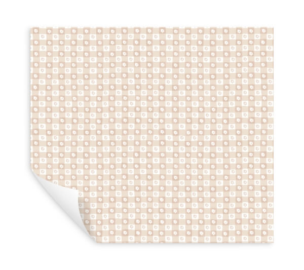 Daisy Gingham Blush Floral Check Premium Peel + Stick Wallpaper