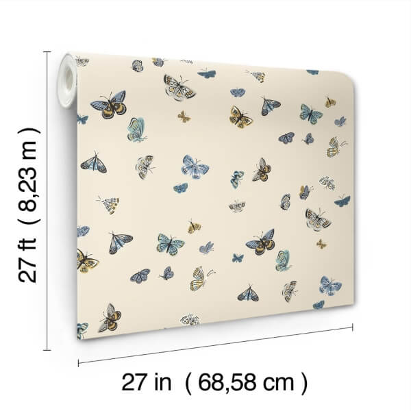 Butterfly House Linen Wallpaper