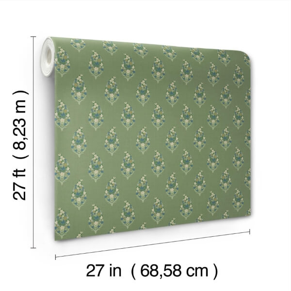Paisley Green Wallpaper