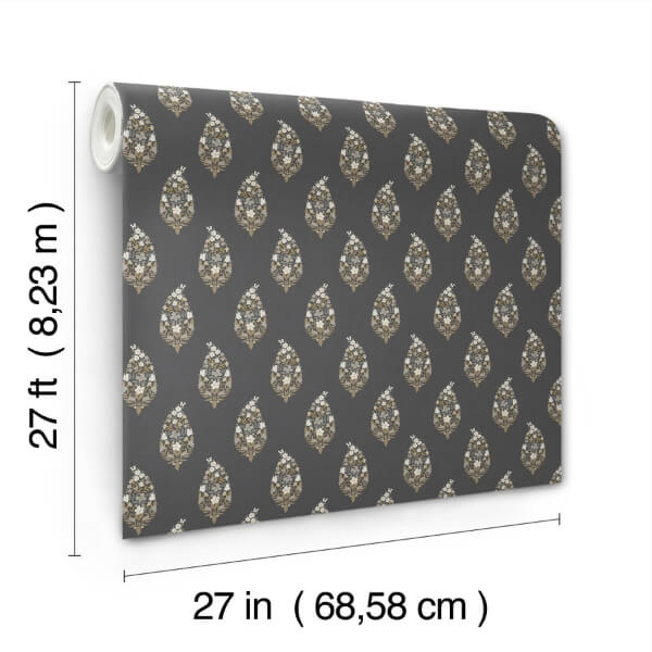 Paisley Black Wallpaper