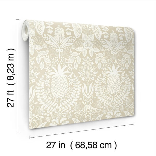 Pineapple Damask Linen Wallpaper