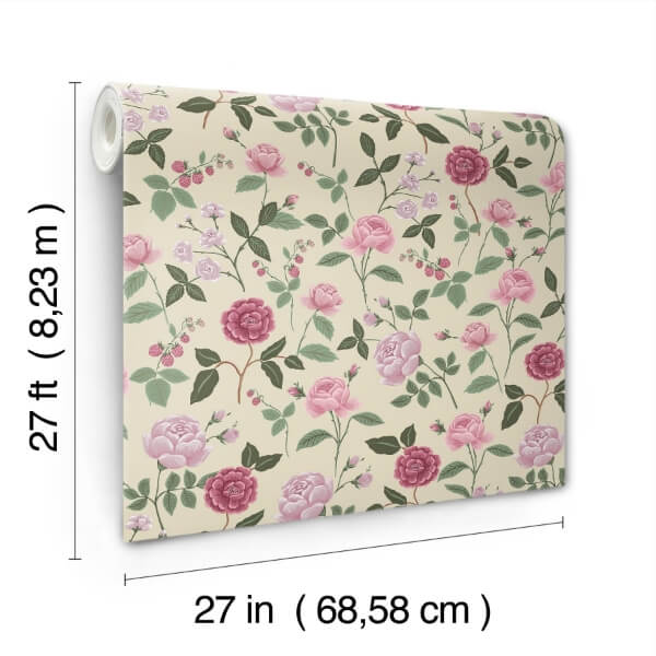 Roses Linen Wallpaper