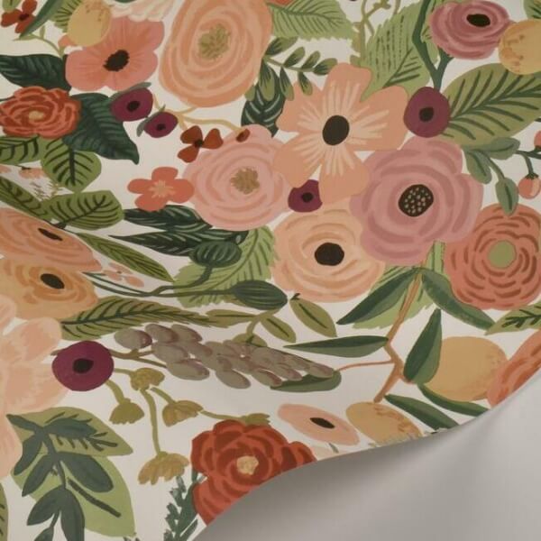 Garden Party Burgundy Wallpaper