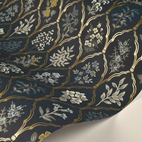 Hawthorne Navy & Gold Wallpaper