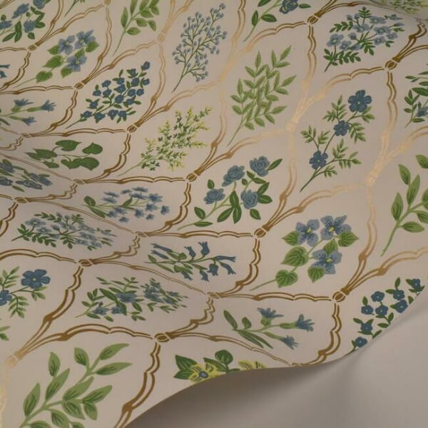 Hawthorne Blue & Green Wallpaper