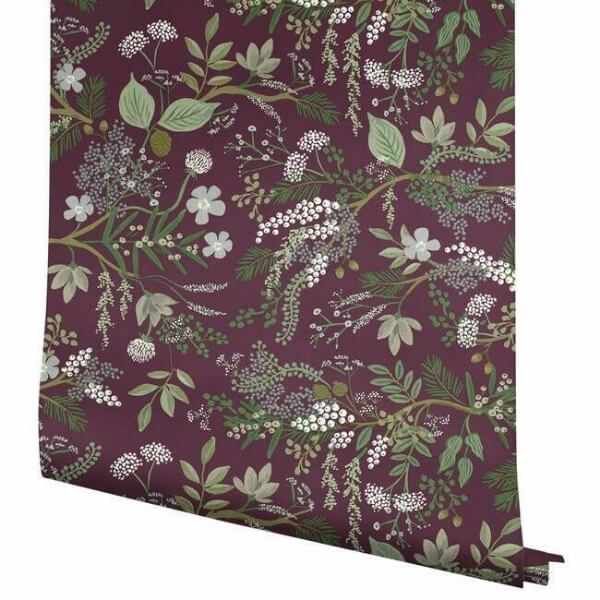 Juniper Forest Burgundy Wallpaper