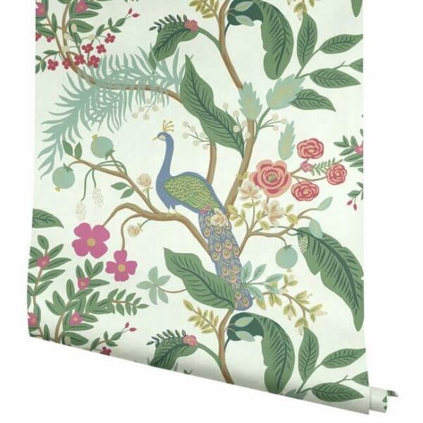 Peacock Periwinkle Wallpaper