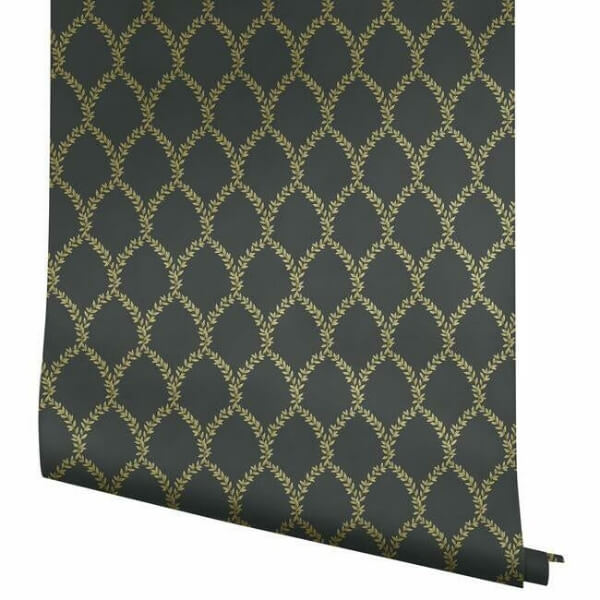Laurel Gold & Black Wallpaper
