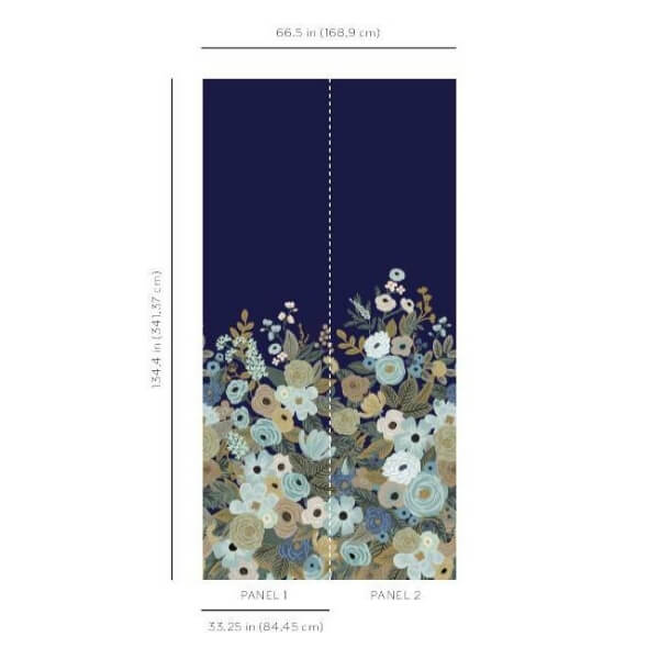 Garden Party Navy Wall Mural