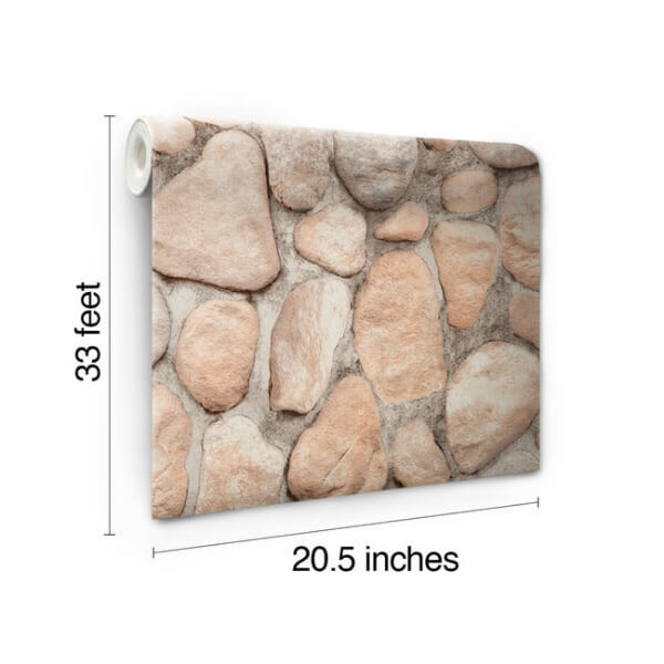 River Rock Slate Grey & Desert Brown Wallpaper