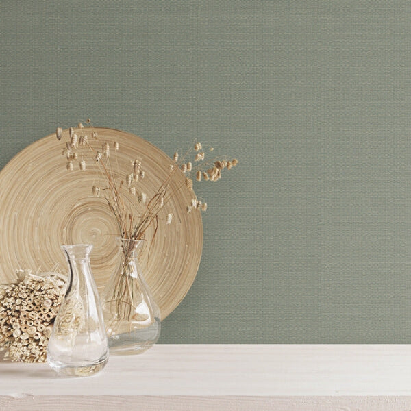Bali Basketweave Sage Wallpaper