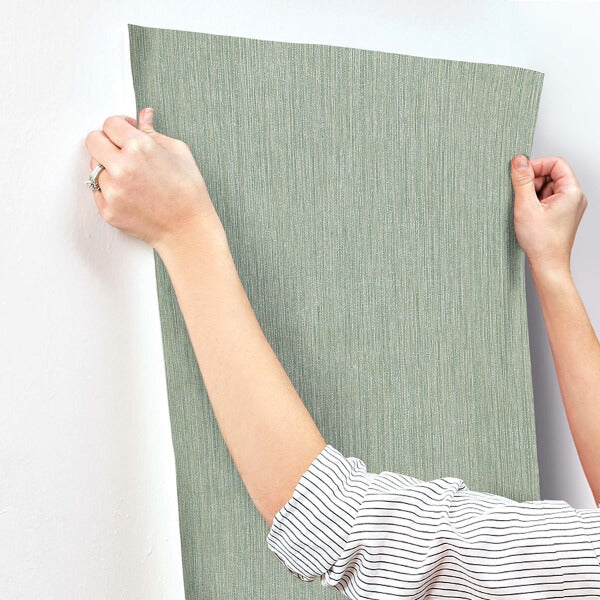 Washed Ramie Sea Glass Wallpaper
