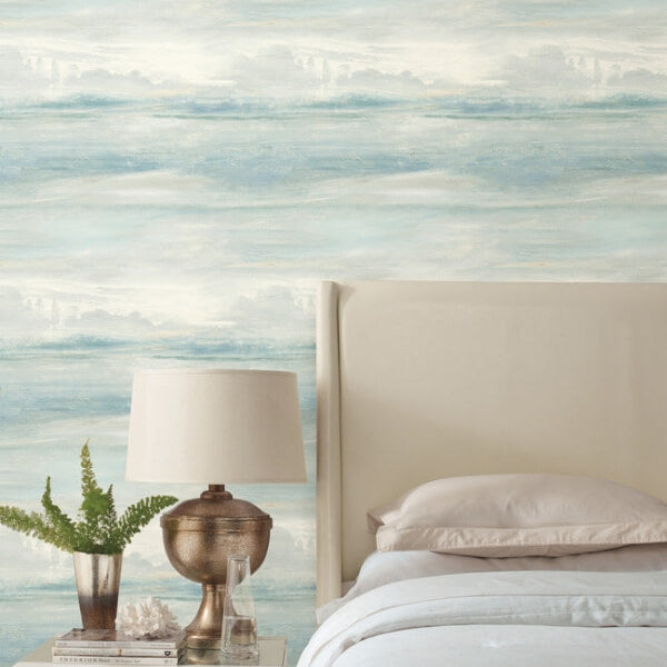 Soothing Mists Scenic Blue Wallpaper
