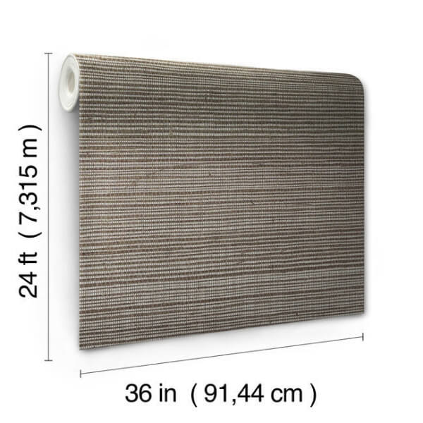 Sisal Grasscloth Silver Metallic Wallpaper