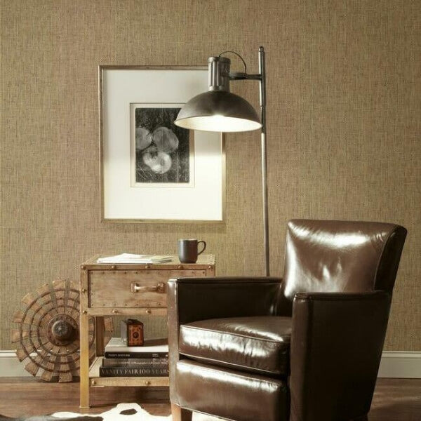 Woven Crosshatch Ramie Grasscloth Beige Wallpaper