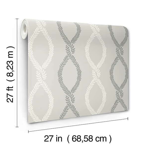 Laureate Grey Vine Trellis Wallpaper