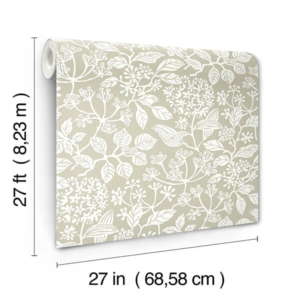 Rowen Taupe Botanical Wallpaper