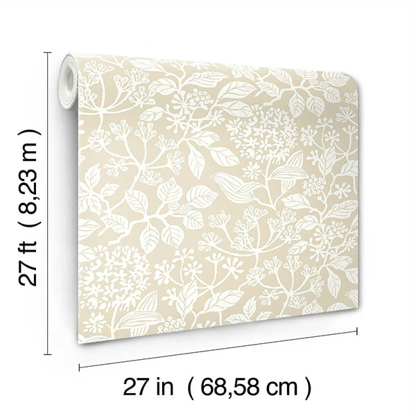 Rowen Beige Botanical Wallpaper