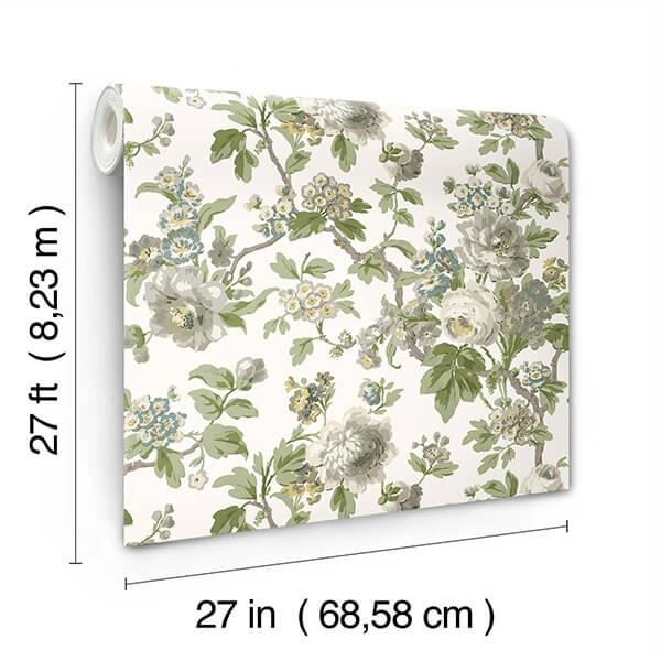 Beatrix Neutral Vintage Floral Wallpaper