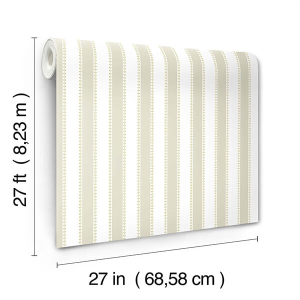 Tilford Beige Awning Stripe Wallpaper