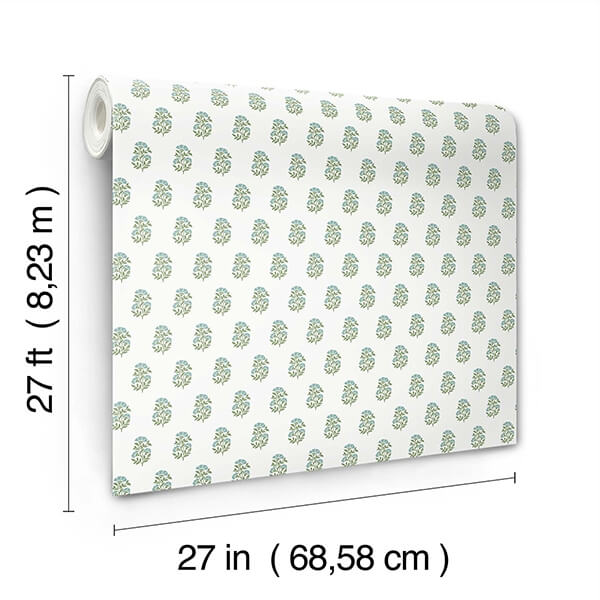 Sylvie Green Floral Wallpaper